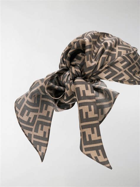 fendi headband scarf|fendi scarf with fur trim.